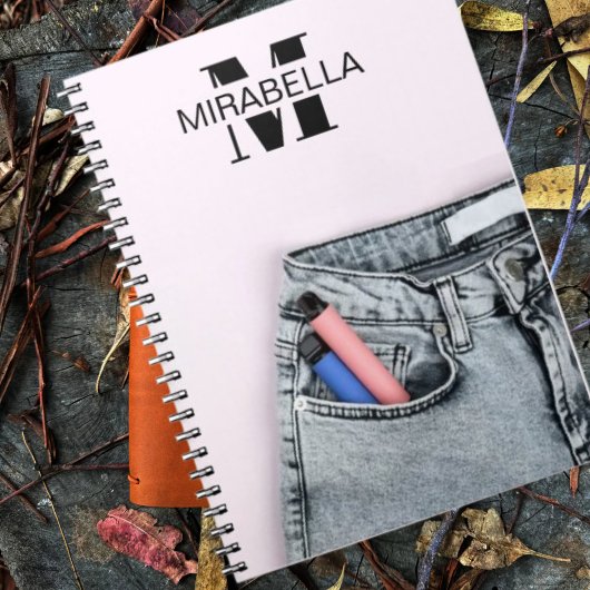 Carnet Stylish denim jeans retro beach