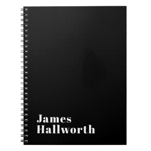 Carnet Stylish Editable Retro Modern Name (ou autre texte (Devant)