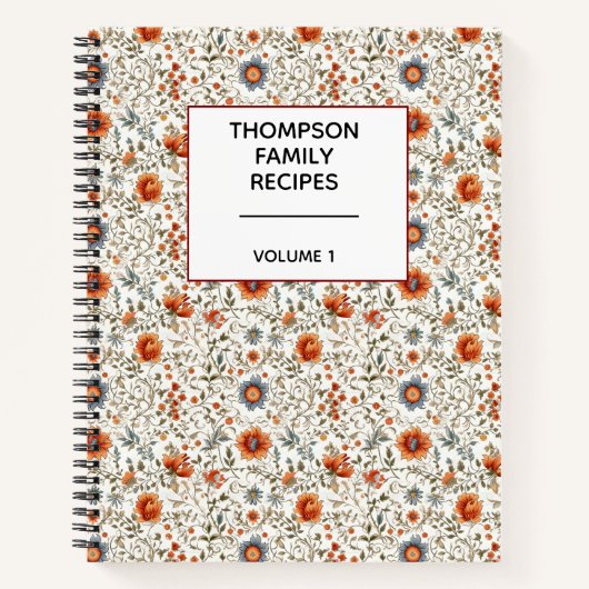Carnet Stylish Floral Neutrals Personalized Recipe  (Devant)