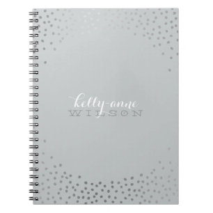Carnet STYLISH GLAMOROUS mini confetti neige gris argent