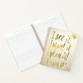 Carnet Stylish Gold Script Ivory Motivational (Intérieur)