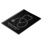Carnet Stylish Grey Stethoscope Illustration sur Black (Côté gauche)