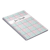 Carnet Stylish plaid with pastel gray, pink and blue (Côté Droit)