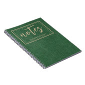 Carnet Stylish Rich Forest Green and Khaki Classic Spiral (Côté Droit)