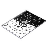 Carnet Stylish Treble Clef Wave Black and White (Côté gauche)