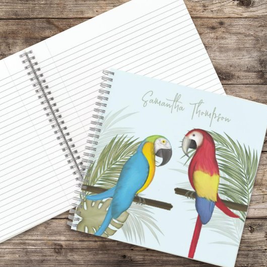 Carnet Stylish Tropical Birds Cute Trendy Fun Calligraphy