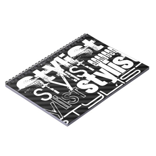 Carnet Styliste ; Gris Noir & Foncé (Côté gauche)