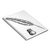 Carnet Stylo à talons à main avec un inkwell (Côté Droit)