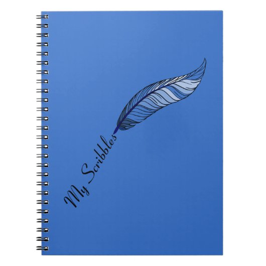 Carnet - Stylo en plumes bleues (Devant)