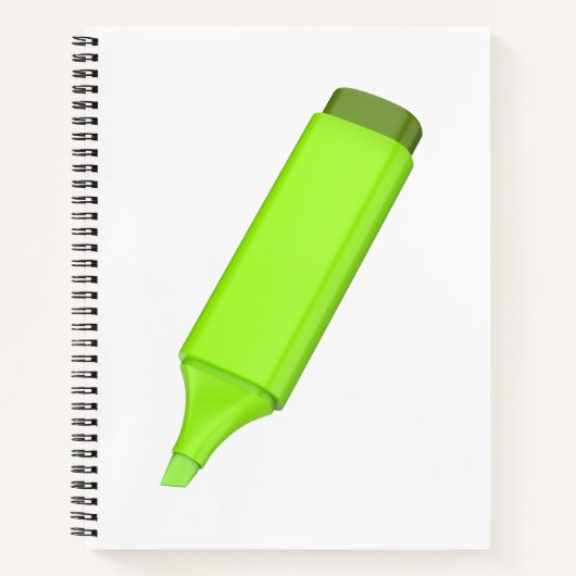 Carnet Stylo fluorescent vert (Devant)