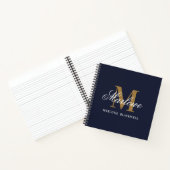 Carnet Stylo Marine Blue Gold Monogramme (Intérieur)