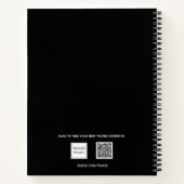 Carnet Stylo noir or élégant nom de script (Dos)