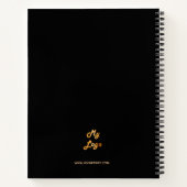 Carnet Stylo plume noir or élégant logo d'entreprise (Dos)