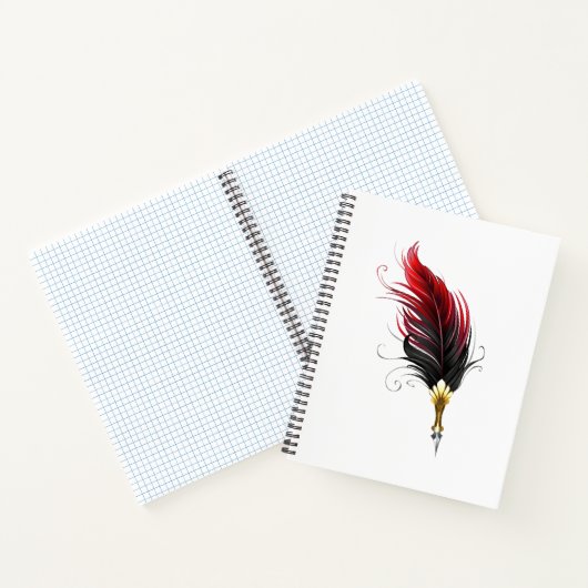 Carnet Stylo rouge en plumes avec nib or (Intérieur)