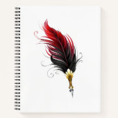 Carnet Stylo rouge en plumes avec nib or (Devant)