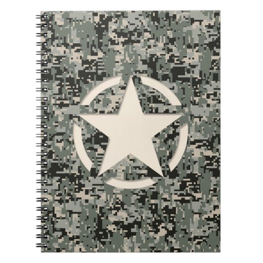 Carnet Stylo Star sur le Camouflage numérique (Devant)