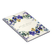 Carnet Stylo violet orchidée fleurie Wreath Personnalisé  (Côté Droit)