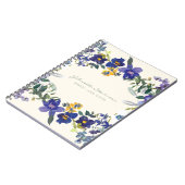 Carnet Stylo violet orchidée fleurie Wreath Personnalisé  (Côté gauche)