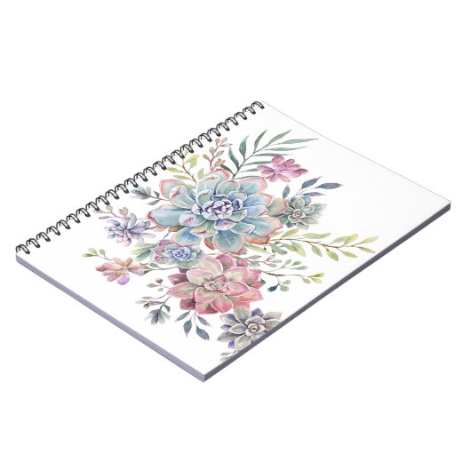 Carnet succulent d'aquarelle (Côté gauche)