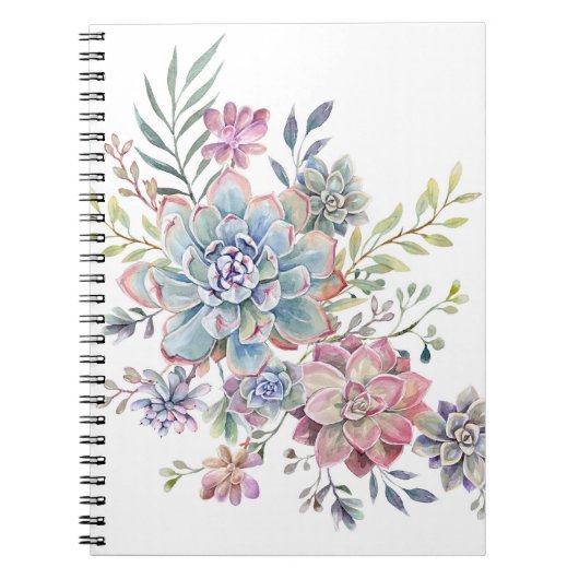 Carnet succulent d'aquarelle (Devant)
