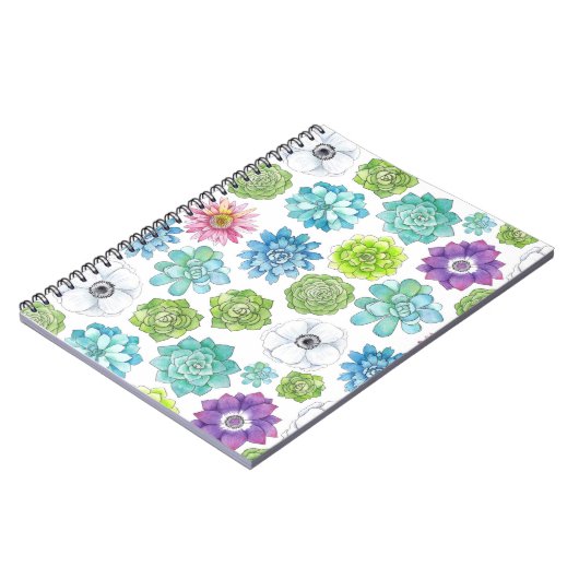 Carnet Succulents - multicolores - (Côté gauche)