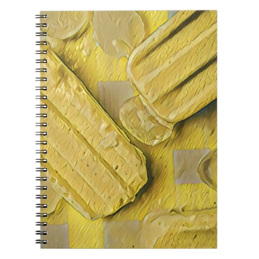Carnet Sucette glacée en forme de cône de glace jaune (Devant)