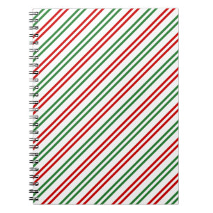 Carnet Sucre de canne Noël rayures Rouge Vert