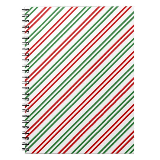 Carnet Sucre de canne Noël rayures Rouge Vert (Devant)