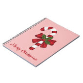 Carnet Sucre de canne Rouge Et Blanc Avec Joyeux Texte De (Côté gauche)