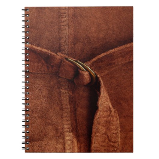 Carnet Suède Brown Avec Sangle Et Boucle (Devant)