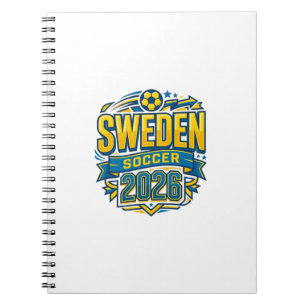 Carnet Suède Football 2026 Football Gras Typographie Pays