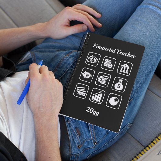 Carnet Suivi financier blanc et noir