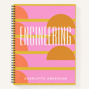 Carnet Sujet de graphique personnalisé géométrique coloré