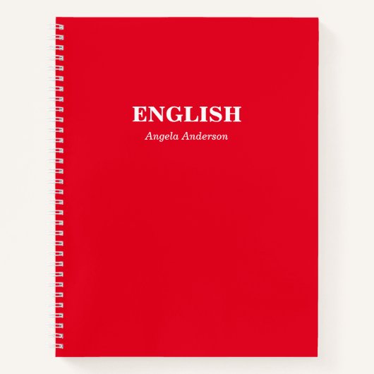 Carnet Sujet de la spirale de l'école rouge personnalisée (Devant)