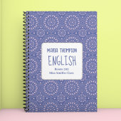 Carnet Sujet de l'école Personnalisé violet et rose