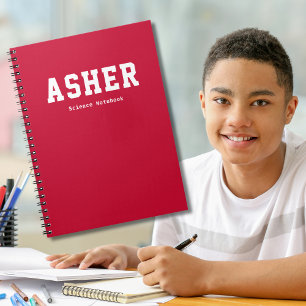 Carnet Sujet de l'école personnalisée simple rouge
