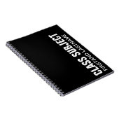 Carnet Sujet noir personnalisé (Côté Droit)