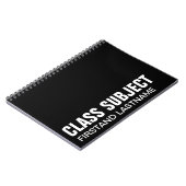 Carnet Sujet noir personnalisé (Côté gauche)