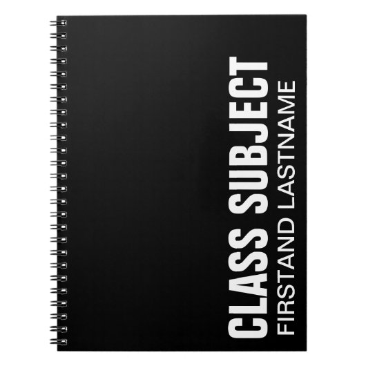 Carnet Sujet noir personnalisé (Devant)