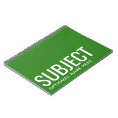 Carnet Sujet personnalisé - Code couleur de votre semestr (Côté gauche)