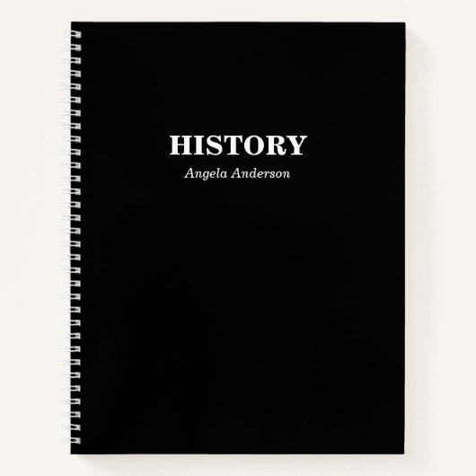 Carnet Sujet Spiral Personnalisé Black School (Devant)