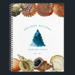 Carnet Summer Christmas Beach Seashell Recettes de vacanc<br><div class="desc">Un design de Noël d'été unique en utilisant des vagues de plage pour remplir le sapin de Noël et les coquillages comme frontière. Idéal pour les cadeaux de Noël et la décoration. Customisez le livre de recettes de Noël avec votre texte et faites-le vous-même.</div>