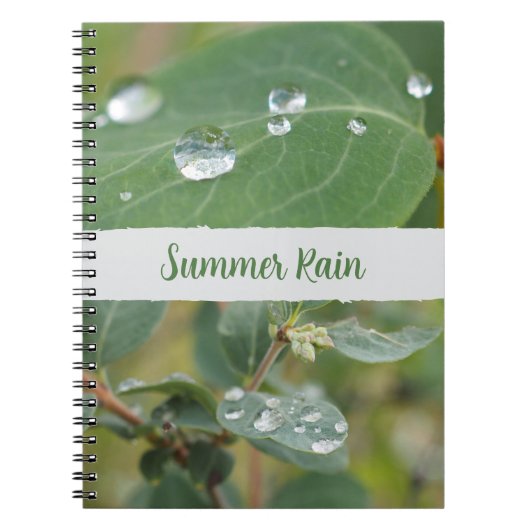 Carnet Summer Leaves and Raindrops Photo Spiral Notebook (Devant)