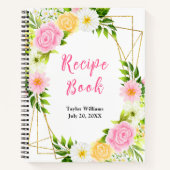 Carnet Summer Pink and Yellow Floral Recipe Book (Devant)