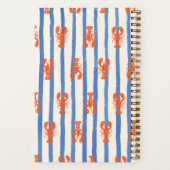 Carnet Summer Stripe Lobster Pattern Personalized Name (Verso)
