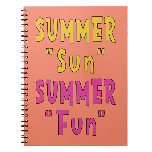 Carnet Summer Sun Summer Fun (Devant)
