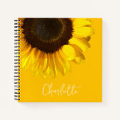 Carnet Summertime Yellow Sunflower Nom personnalisable (Devant)