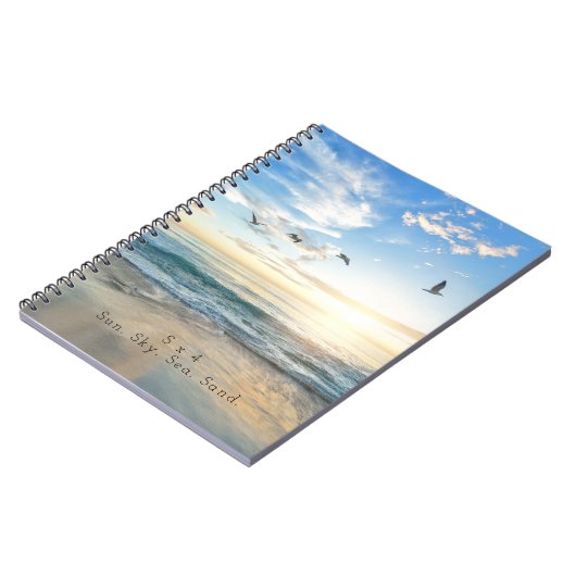 Carnet Sun. Ciel. Mer. Sable. Scène de plage (Côté gauche)