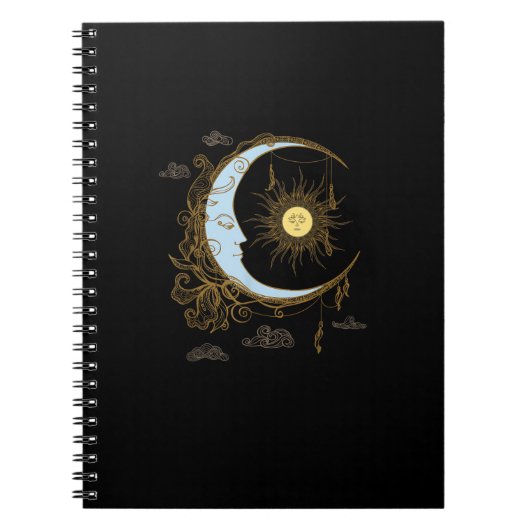 Carnet Sun Moon Vintage 90s Witch Whimsigoth esthétique (Devant)
