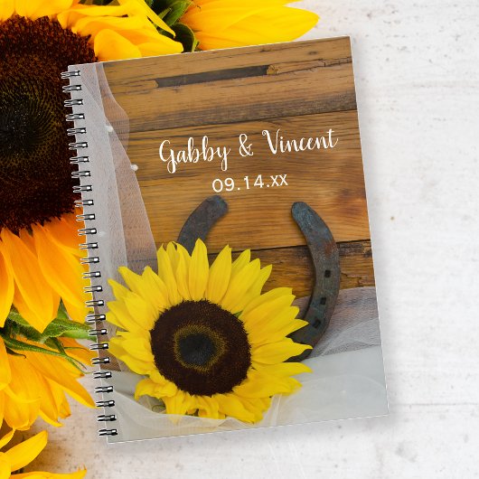 Carnet Sunflower and Horseshoe Country Western Wedding